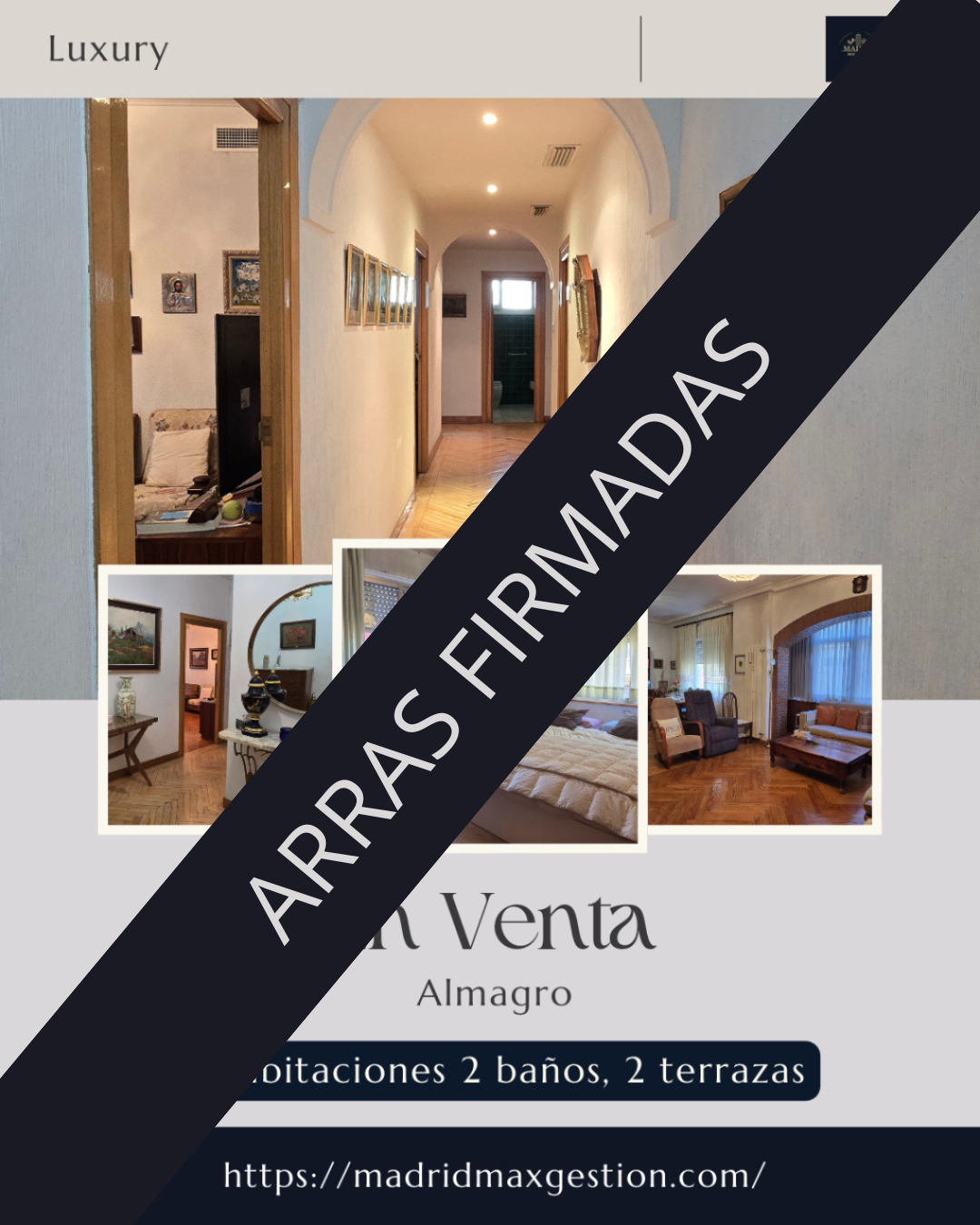 ARRAS FIRMADAS | Piso de Lujo en Almagro, Madrid | Penúltima Planta | 2 Terrazas | 188 m²/Luxury Apartment in Almagro, Madrid | Top Floor | 2 Terraces | 188 sq m 2.250.000 €